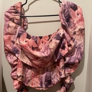 PrettyLittleThing Renaissance Puff Sleeve Top - Size US 6